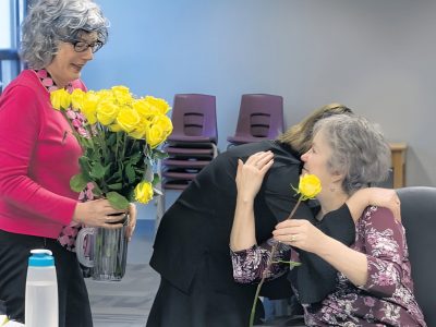 Lavinia Parrish Zwicker presented yellow flowers